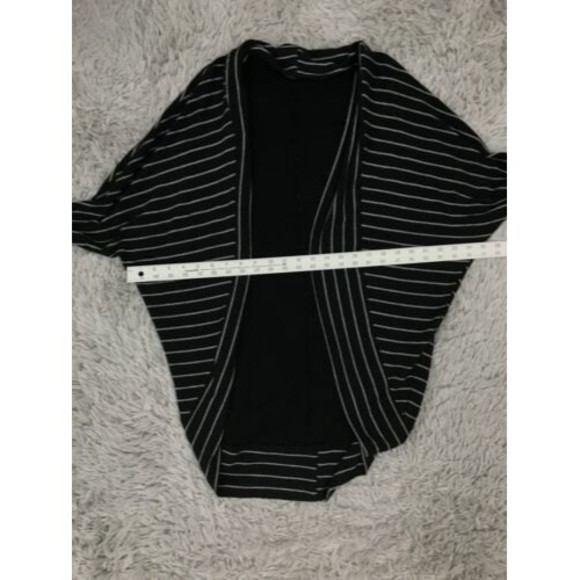 Tart size Small black striped batwing oversized Open cardigan sweater Shell - Picture 6 of 8